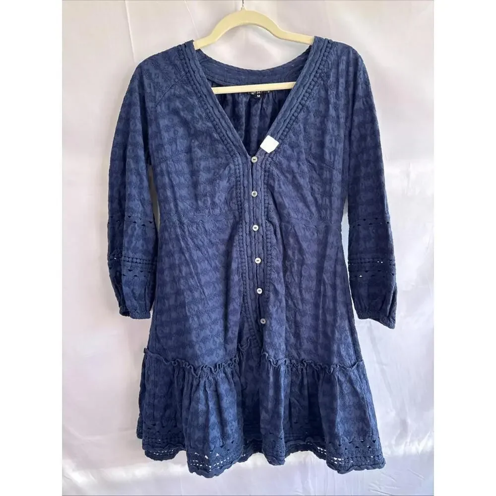 Area Stars Blue Mirabella Eyelet Dress Size M with Tear and Discoloration - Picture 3 of 6